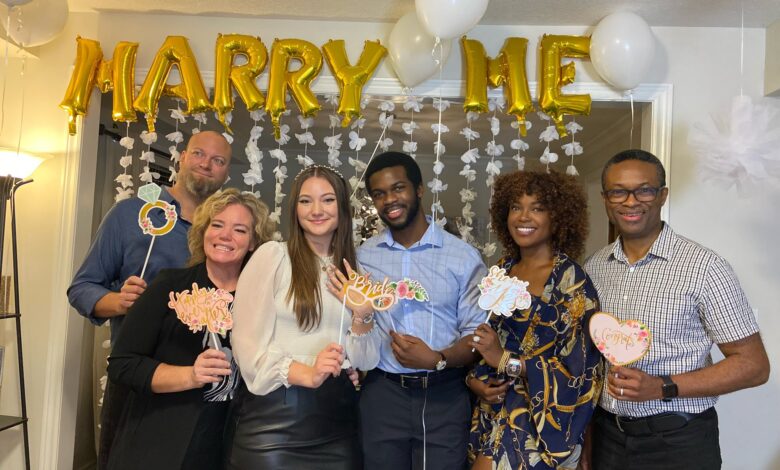 Omoni Oboli’s first son proposes to girlfriend in Canada 1 Omoni Oboli and her son with husband