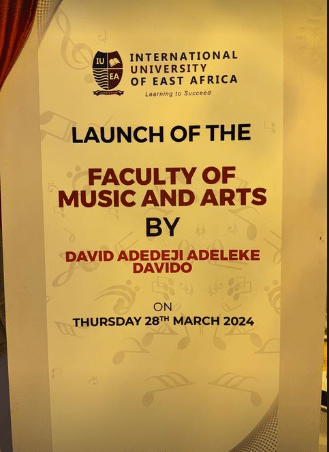 Davido launches faculty of music & arts in Uganda University 1 Davido launches new faculty