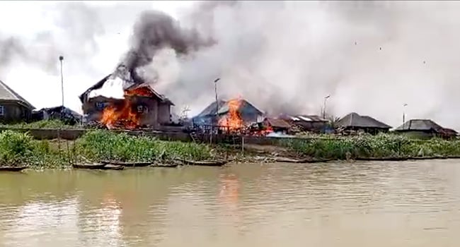 Village burning 1703