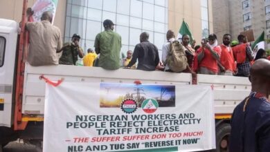Labour Unions picket NERC Lagos office over electricity tariff hike 6 FB IMG 1715607022345