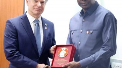 EFCC, FBI strengthen strategic partnership towards tackling menace of internet crimes 9 L-R: Federal Bureau of Investigation (FBI)’s Director, Christopher Wray and Economic and Financial Crimes Commission (EFCC) Executive Chairman, Mr. Ola Olukoyede