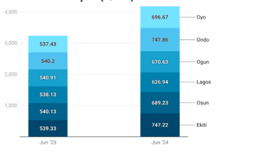 Average price of petrol grew significantly in Ekiti, Ondo states 8 TuXir premium motor spirit n litre