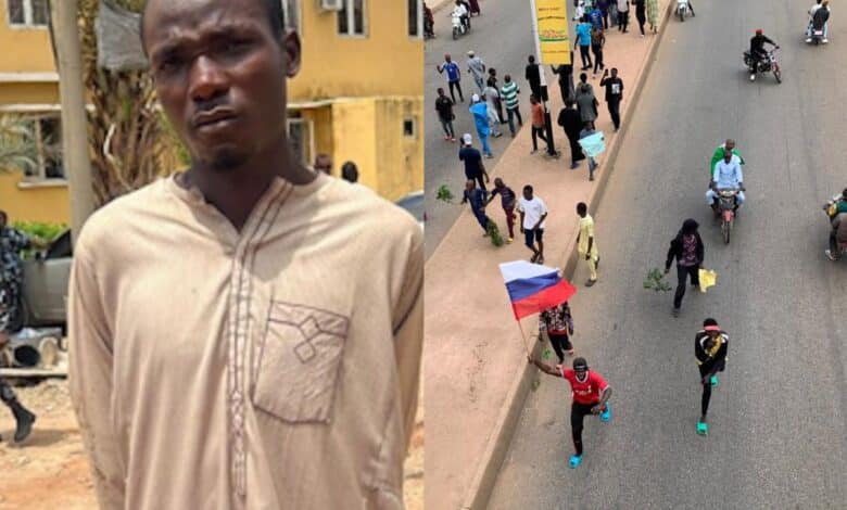 Police arrest producer of Russian flags, 30 protesters in Kano, other States 1 1000182913