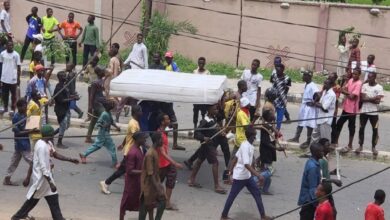 Protest: Minister of Industry laments, says N52bn worth of looting a setback to businesses 4 loot 1024x841 1