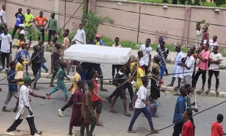 Protest: Minister of Industry laments, says N52bn worth of looting a setback to businesses 1 loot 1024x841 1