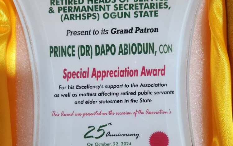 Ogun governor honoured for exceptional support to retirees 5 IMG 20241023 WA0099