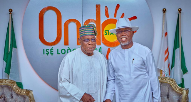 Obasanjo Visits Aiyedatiwa Ahead Of Ondos Guber Poll