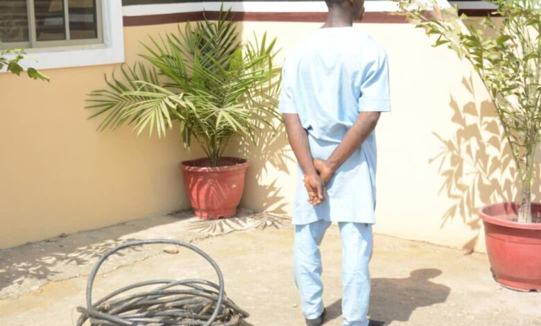 NSCDC nabs 22-year-old suspected cable vandal in Kwara 1 WhatsApp Image 2024 12 14 at 10.42.04 AM