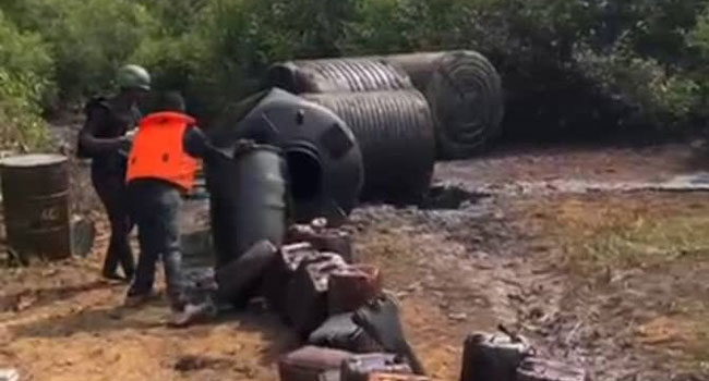 Navy seizes 35,000 litres of crude, destroys illegal refineries in Ondo 1 Crude Ondo Navy