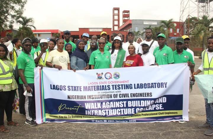 Building Collapse: LSMTL, Engineers organise walk to sensitize against use of quacks 7 FB IMG 1738068996005