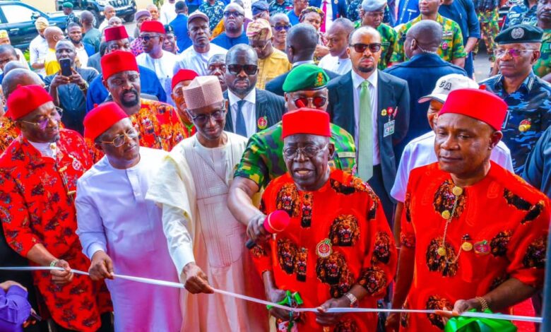 Tinubu pledges to complete Eastern Rail Line, support Anambra Basin development 1 Tinubu Inaugurates Projects in Enugu