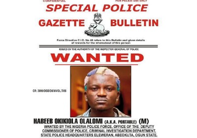 Police declares Portable wanted 1