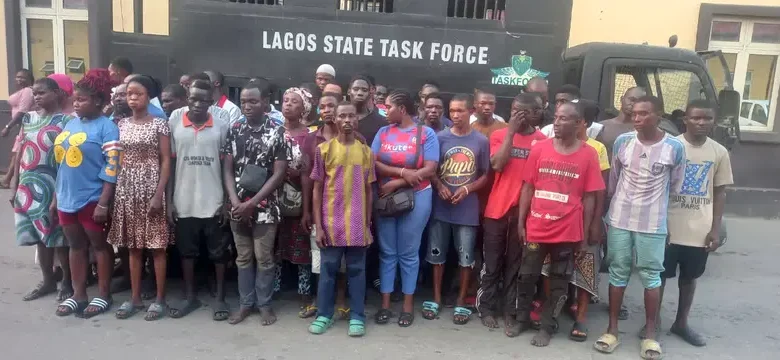 Lagos taskforce nabs 44 street traders illegally occupying Mile 2 Oke bridge 1 WhatsApp Image 2025 02 18 at 17.39.40