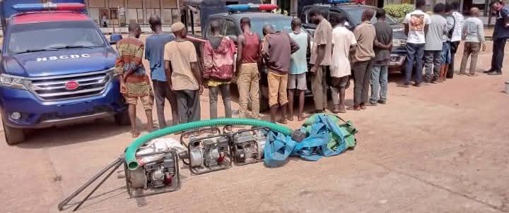Oyo NSCDC parades 16 suspects over alleged illegal paint production, illegal mining 1 FB IMG 1741038757618