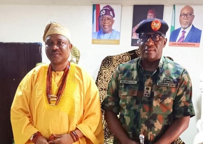 Civil/Military Relations: Owo monarch receives in audience 32 Artillery Brigade Commandant 7 FB IMG 17414217265752