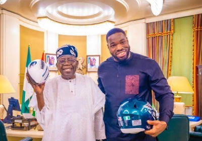 PHOTO NEWS: President Tinubu hosts Super Bowl champion Moro Ojomo at State House 7