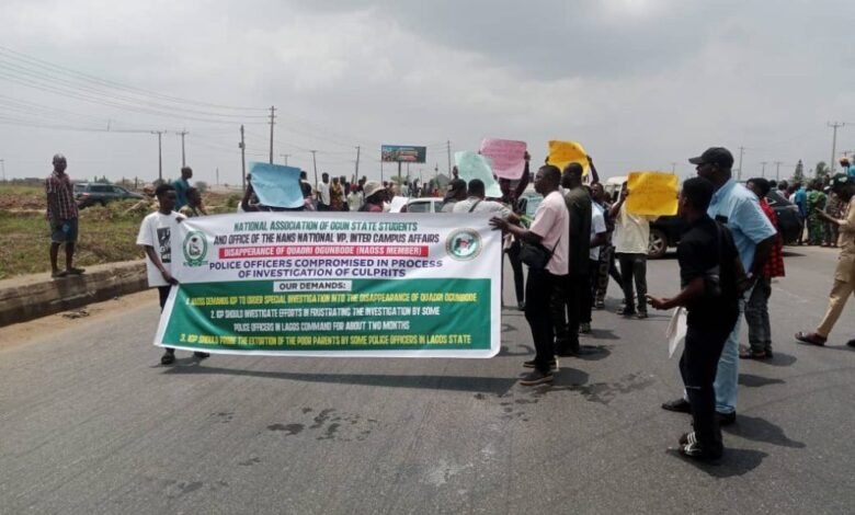 NAOSS, NANS protest LASU graduate's disappearance 1 image1 3 1024x768 1