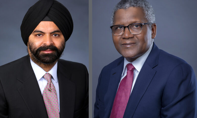 Dangote joins others global business leaders as World Bank’s private sector investment lab 1 Banga Ajay and Aliko Dangote