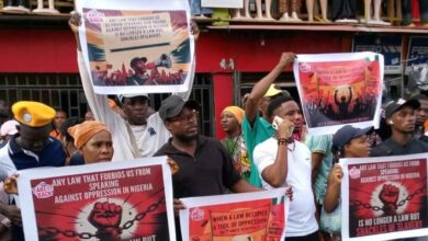 Cybercrime Act: protesters converge at Ikeja under bridge, walk to Lagos Assembly 8 FB IMG 17440280606862