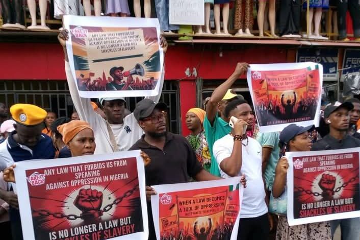 Cybercrime Act: protesters converge at Ikeja under bridge, walk to Lagos Assembly 5 FB IMG 17440280606862
