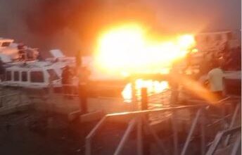 Fire guts ferry conveying 19 passengers to Victoria Island 17 fire