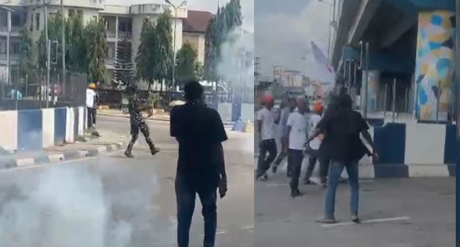 Police disperse Rivers protesters 1 police fire teargas at protesters