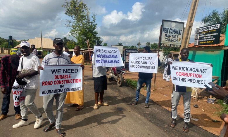 Osun residents protest shoddy road project, demand government action 3 IMG 20250516 WA0025