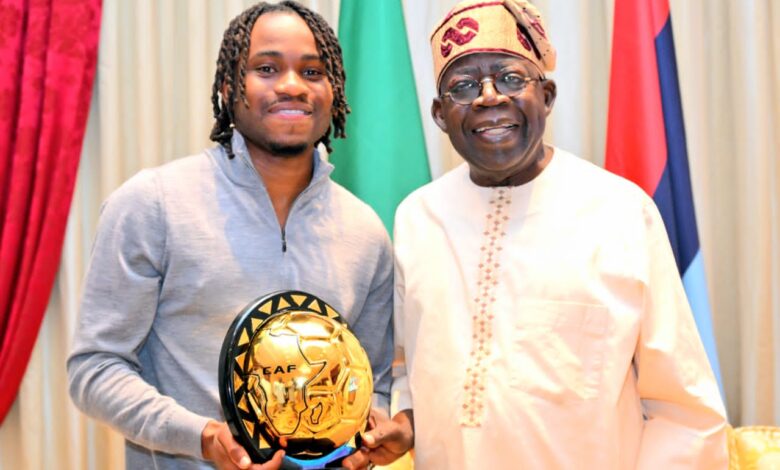 PHOTO NEWS: CAF star Ademola Lookman presents award to President Tinubu in Lagos 3 IMG 20250531 WA0003