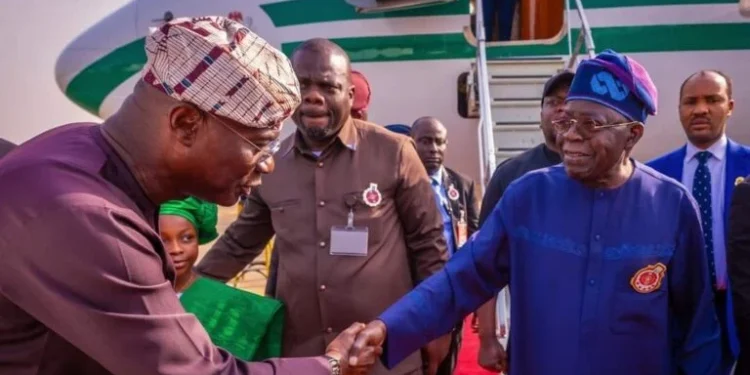 President Tinubu arrives in Lagos ahead of ECOWAS at 50 celebrations 1 Tinubu arrives in Lagos 768x553 1 750x375 1