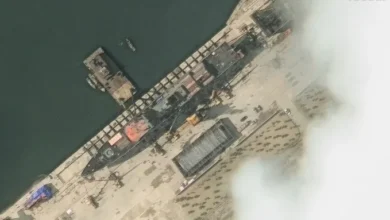 Kim Jong Un’s fury after watching North Korea’s new navy destroyer crippled in botched launch 4 new frigate before launch chongjin north korea 18may2025 wvl