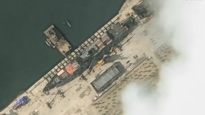 new frigate before launch chongjin north korea 18may2025 wvl