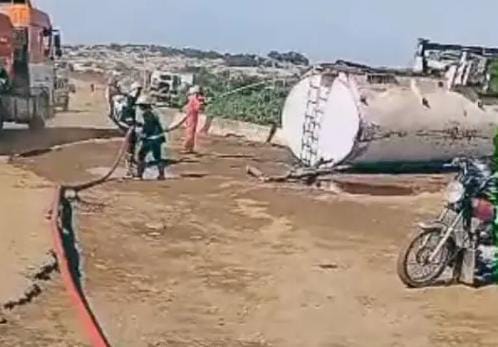 Tragedy averted as petrol tanker somersaults in Oyo 3 IMG 20250612 WA0056
