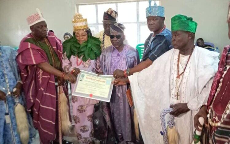 Igboora honours Oyo APC Chair’s wife, Chief Akinteye with chieftaincy titles 1 IMG 20250615 WA0077