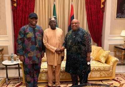Tinubu meets Governor Adeleke, business mogul Adedeji Adeleke, Davido in Lagos 3