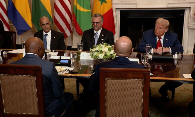 Trump praises ‘good English’ of Liberian president, prompting criticism across Africa 1 250709 trump liberian preisdent horizontal thumb