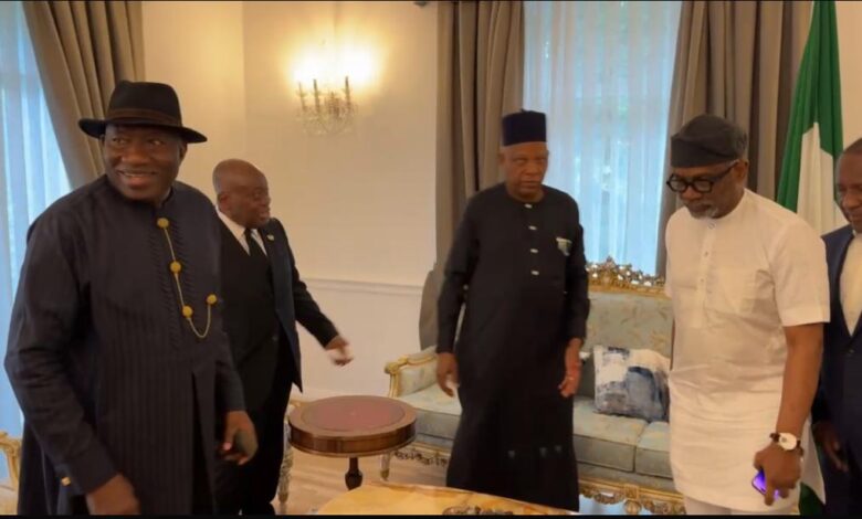 Jonathan, Akufo-Addo visit Shettima in London, pay tribute to Buhari 1 IMG 20250714 WA0054
