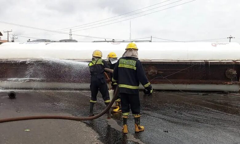 Petrol tanker overturns in Oyo, spills 45,000 litres 1 IMG 20250722 WA0012
