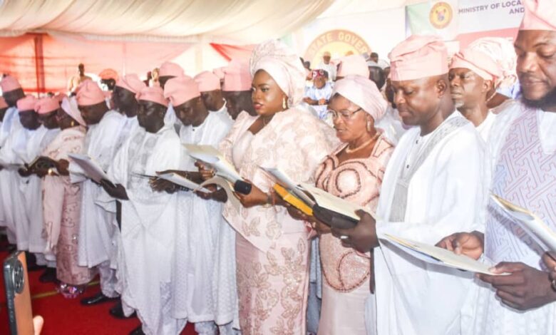 Sanwo-Olu swears in LG chairmen, urges visible governance, transparency 1 IMG 20250727 WA0015