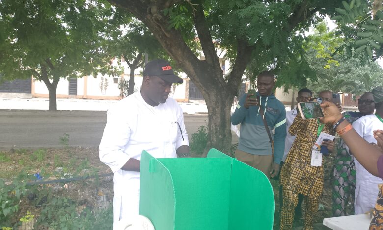 Amuwo Odofin APC chairmanship candidate, Sanusi votes in Festac town 3 IMG 20250712 131818 910