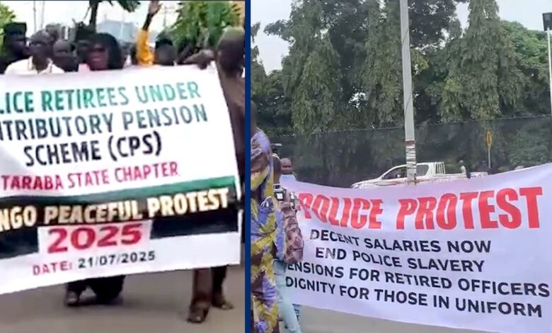 Retired policemen protest against poor welfare 1 Police Protest In Abuja And Taraba2