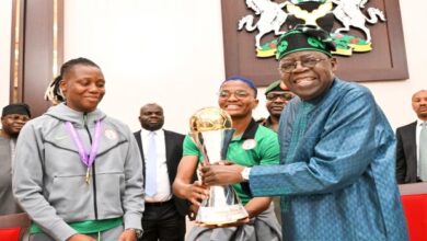President Tinubu’s reward for Super Falcons will inspire Nigerian girl-child — NFF boss 13 Super Falcons Goalkeeper Chiamaka Nnadozie Ajibade and Tinubu