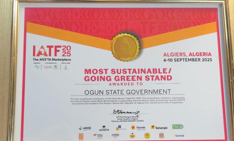 Ogun wins Sustainability Award at IATF 2025, Algiers 3 IMG 20250912 WA0004
