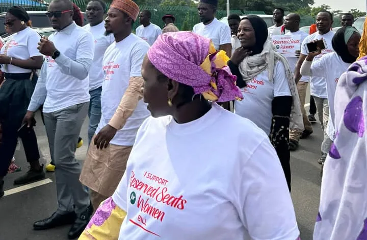 Women protest in Abuja for reserved seats bill in National Assembly 1 reseaved seat for women