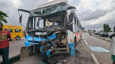Several injured as two BRT buses collide on Lagos-Abeokuta expressway 10 brt