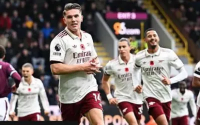 Arsenal extend Premier League table lead with 2-0 win at Burnley 1