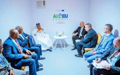 PHOTO: VP Shettima holds bilateral talks with Hungarian president at AU–EU summit 1