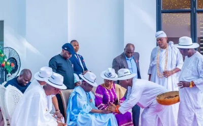 Tinubu assures Nigerians of peaceful yuletide, receives Eyo group in Lagos 3