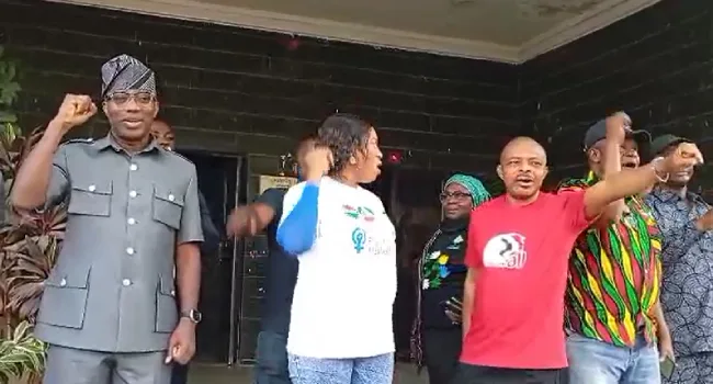 NLC members, Sowore gather in Abuja as nationwide protest over insecurity begins 1 NLC protest