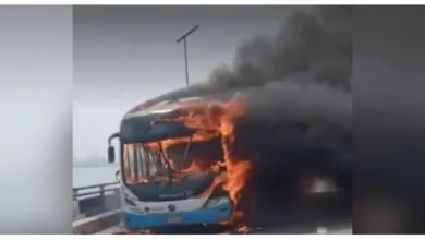 High-capacity bus goes up in flames on Third Mainland bridge 9 BRT Bus Fire