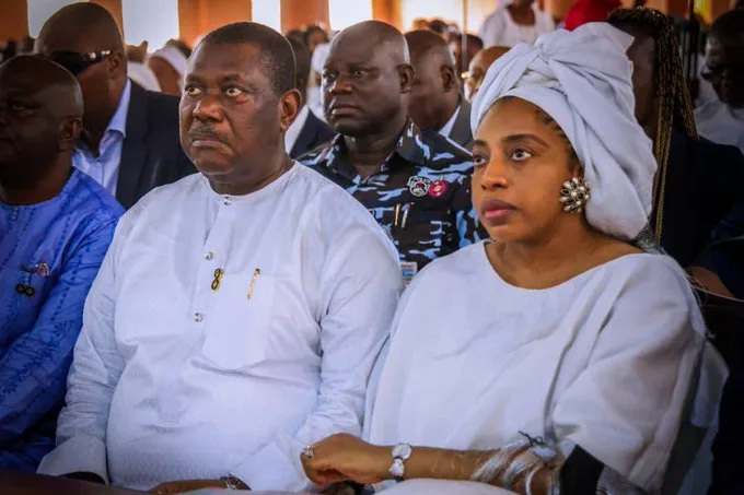 Ex-Ooni's wife Zaynab speaks on marriage to SGF George Akume 1 George Akume and his new wife Zaynab ObanorX@OfficialOSGF.jpg